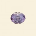 Lavender Pandora Style Glass Crystal Faceted Beads with Metal Inserts - 12mm 
