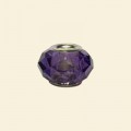Purple Pandora Style Glass Crystal Faceted Beads with Metal Inserts - 12mm 