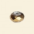 Gold Pandora Style Glass Crystal Faceted Beads (Special Effects) with Metal Inserts - 12mm 