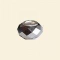 Silver Pandora Style Glass Crystal Faceted Beads (Special Effects) with Metal Inserts - 12mm 