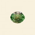 Green Pandora Style Glass Crystal Faceted Beads with Metal Inserts - 12mm 