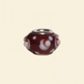 Red Pandora Style Glass Beads with Metal Inserts - 12mm 