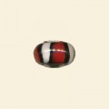 Red Pandora Style Glass Beads with Metal Inserts - 12mm 