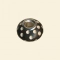 Pandora Style Wood Effect Bead with Metal Inserts - 12mm 