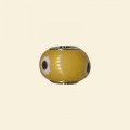 Yellow Pandora Style Glass Beads with Metal Inserts - 12mm 