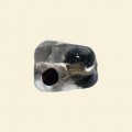 Black Glass Spotty Foiled Nugget Twist Beads - 15mm x 10mm 
