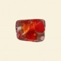 Red Glass Spotty Foiled Nugget Twist Beads - 15mm x 10mm 