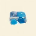 Aqua Glass Spotty Foiled Nugget Twist Beads - 15mm x 10mm 