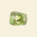 Green Glass Spotty Foiled Nugget Twist Beads - 15mm x 10mm 