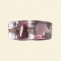 Purple Glass Spotty Foiled Flat Tube Beads - 22mm x 10mm 