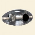 Black Glass Spotty Foiled Flat Oval Beads - 25mm x 15mm 