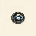 Black Handmade Glass Glitter Round Bead - 12mm 