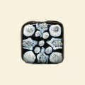 Black Handmade Glass Glitter Square Flat Bead - 15mm 