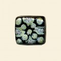Green Handmade Glass Glitter Square Flat Bead - 15mm 