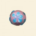 Pink Embossed Pattern Glass Round Beads - 14mm 