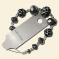 Black Metallic Assorted Glass Bead String
