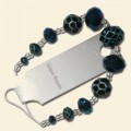 Blue Metallic Assorted Glass Bead String