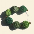 Green/Lime Resin Rose Bead String - 16mm