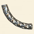 Pewter Effect Filigree Tube - 50mm 