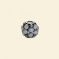 Black Shamballa Pave Bead with Imitation Pearls and Crystals - 10mm 
