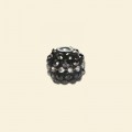 Black Shamballa Pave Bead set with Crystals - 10mm 