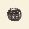 Brown Shamballa Pave Bead set with Crystals - 15mm 