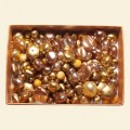 Brown / Gold Czech Mixed Glass Pearls - 50 Gram Pack