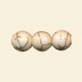 White Dyed Howlite Round Bead - 10mm - 16" String