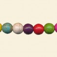 Multicolour Dyed Howlite Round Bead - 8mm - 16" String